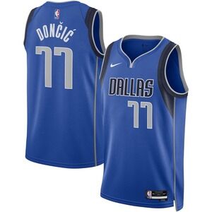 Nike | NBA Youth Blue Doncic 77 Dallas Jersey, L (14/16)